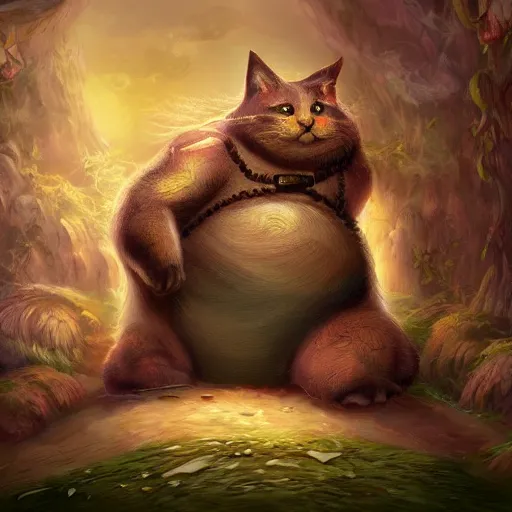 Image similar to fantasy fat cat, high detail, digital art, beautiful , concept art,fantasy art, 4k