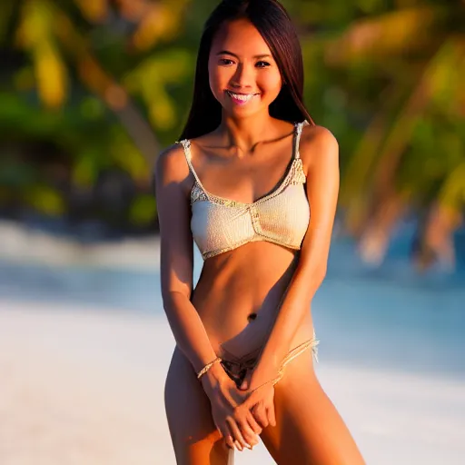 a full body portrait of a beautiful, slim Filipina