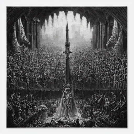 Image similar to the most epic chess game in all of time and space, by gustave dore, cinematic, heavy metal album cover