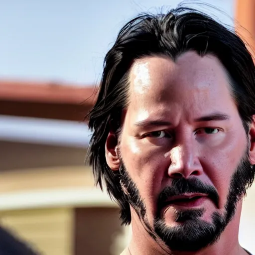 Image similar to Keanu Reeves in Sons of anarchy very detail4K quality super realistic