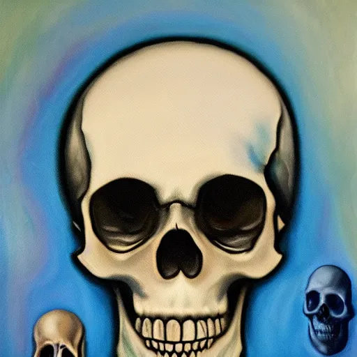 Prompt: oil painting skulls and tears detailed kristen margiotta photo