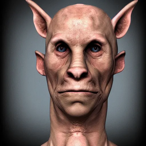 Image similar to human pig hybrid, high definition, photorealistic