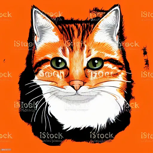 Image similar to A fuzzy orange cat sitting on planet earth, vector art, trending