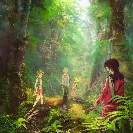 Prompt: life in the forest, vivid colors, realistic photo, environmental lighting, award - winning masterpiece photograph, cinematic view, studio ghibli, artgerm, high detail