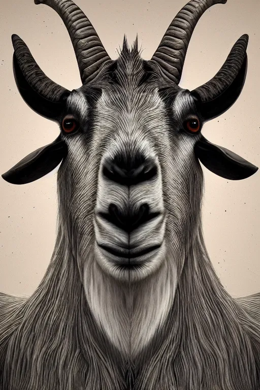 Image similar to portrait of a goat, intricate, abstract, intricate artwork, nightmare fuel by tooth wu wlop beeple dan mumford, octane render