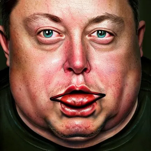 Prompt: stunning award winning hyperrealistic hdr 8 k highly detailed portrait photo of morbidly obese elon musk eating a rocket