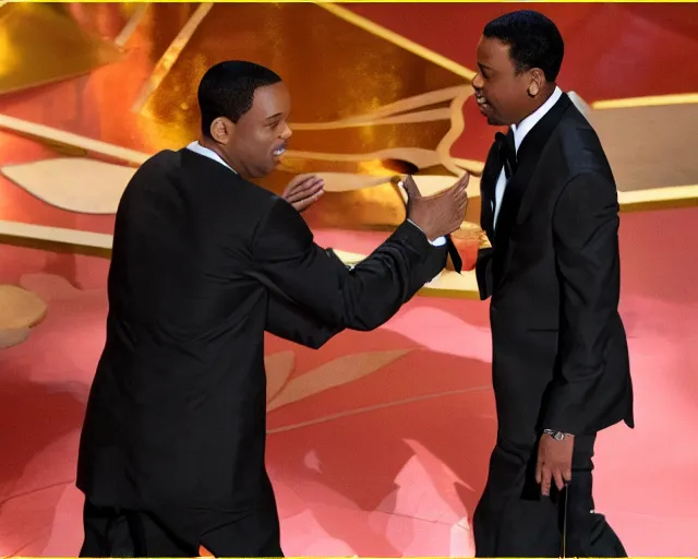 Image similar to will smith slapping chris rock at oscars 4k