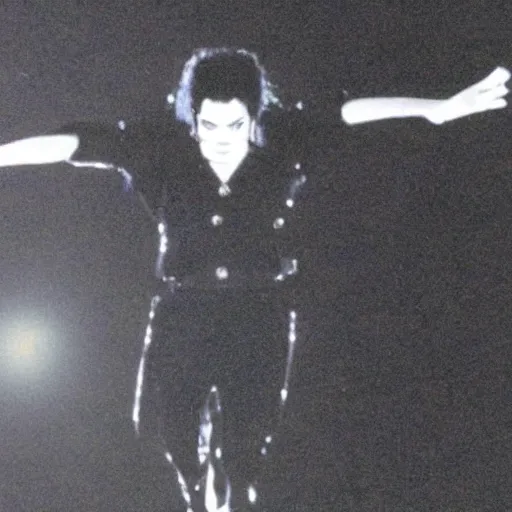 Image similar to nightvision camera of michael jackson flying