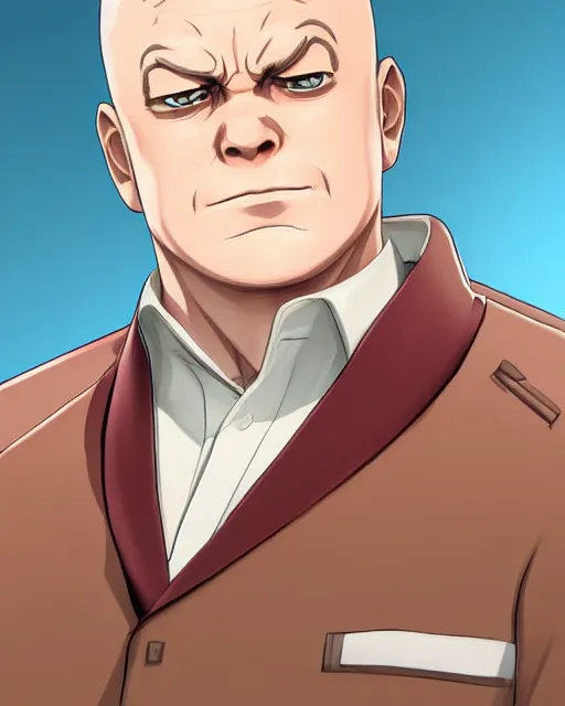 Prompt: hank schrader in ace attorney by kazuya nuri, portrait, concept art