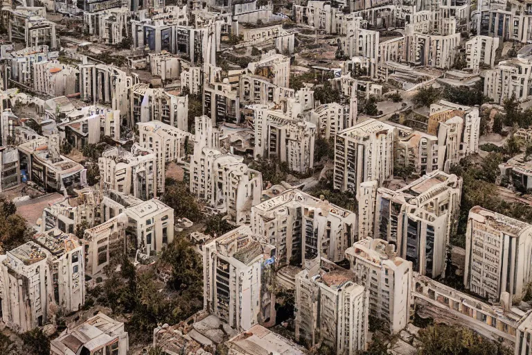 Image similar to 8k resolution photograph of a lost art deco ghost city, kodak professional lenses