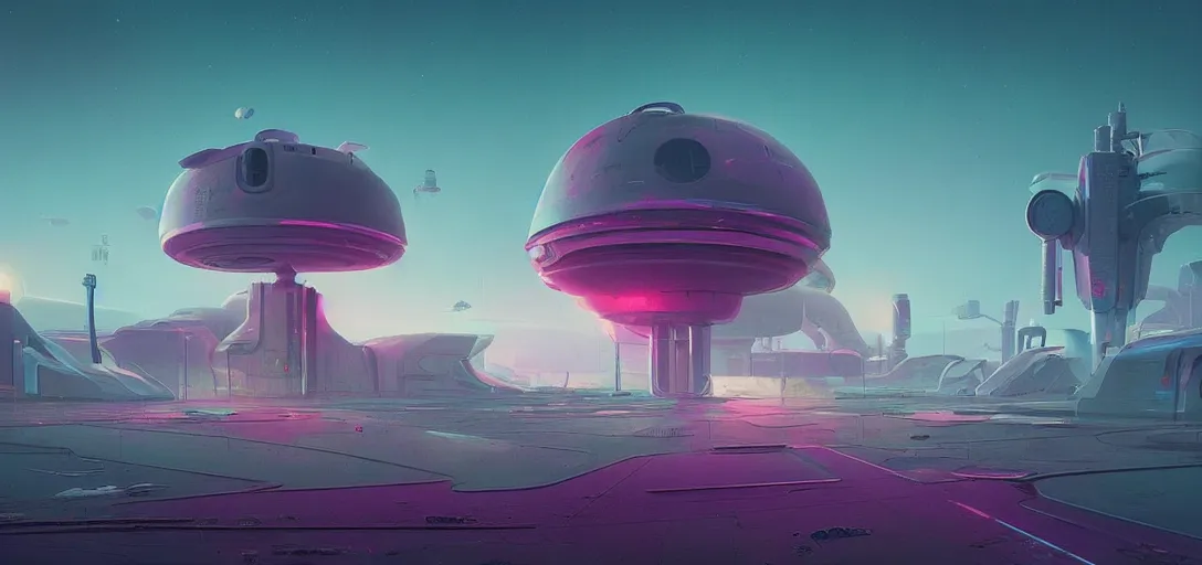 Image similar to futuristic abandoned spaceport, sci - fi, digital art by beeple and simon stalenhag