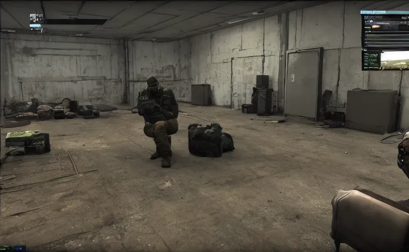 Image similar to Friend sits at computer waiting to play tarkov