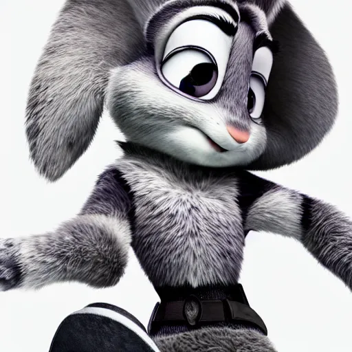 Image similar to Gritty black and white mugshot of Judy Hopps from Zootopia