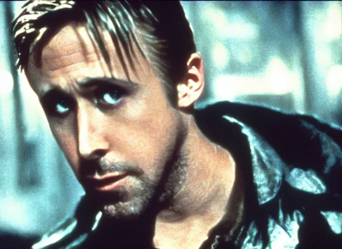 Image similar to film still of Ryan Gosling as Decker in Blade Runner 1982