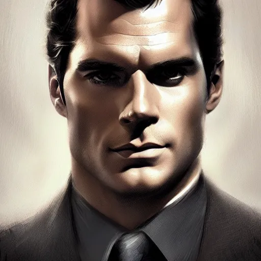 Image similar to henry cavill as james bond, portrait, highly detailed, digital painting, artstation, concept art, sharp focus, illustration, art by artgerm and greg rutkowski and alphonse mucha