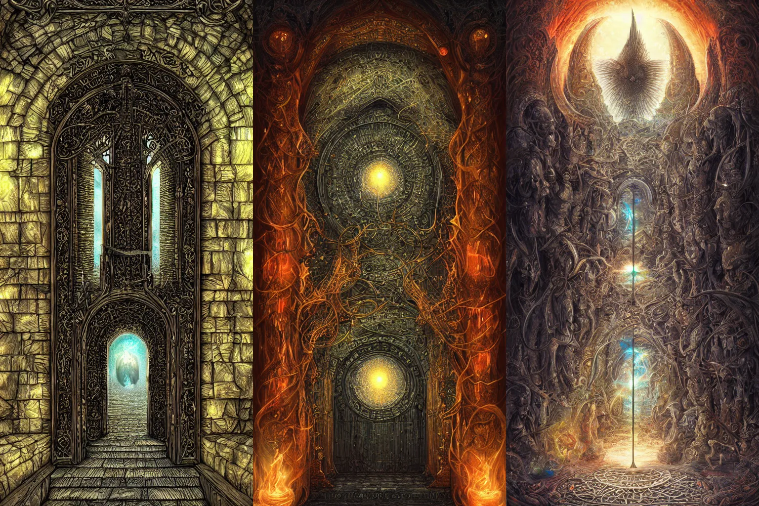 Prompt: The gate to the eternal kingdom of Mathematics, fantasy, digital art, HD, detailed.