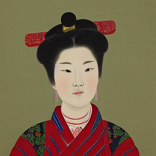 Image similar to chinese style portrait of a lady