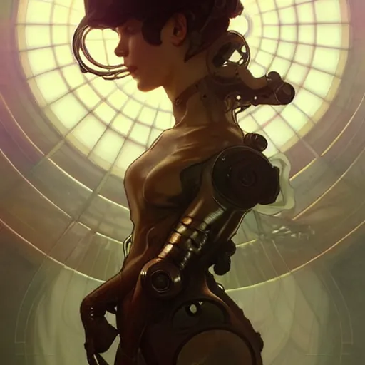 Image similar to futuristic sneakers, steampunk, sculpture, concept art, smooth, sharp focus, illustration, art by artgerm and greg rutkowski and alphonse mucha