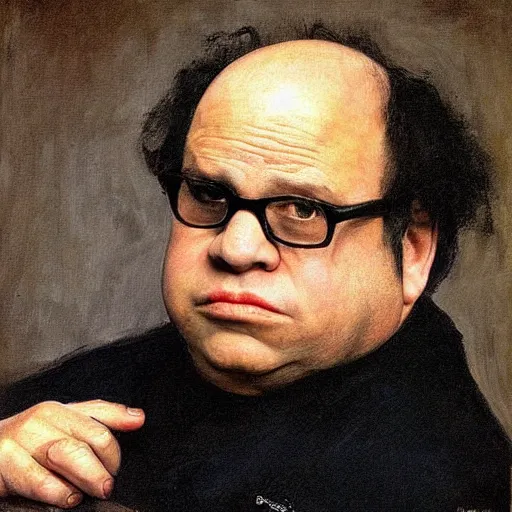 Image similar to danny davito frank reynolds movie actor photograph, portrait, famous painting, by ilya repin