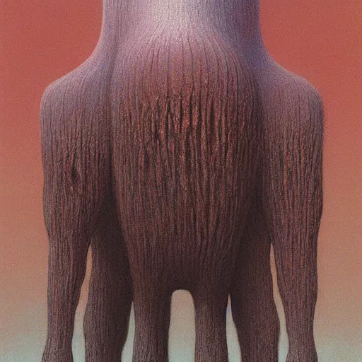 Prompt: A tall monster, digital art, Zdzislaw Beksinski