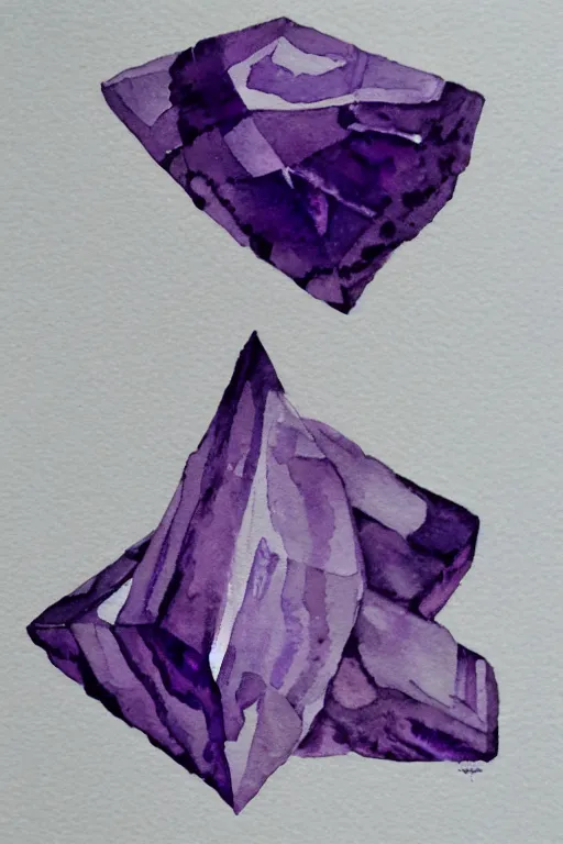 Prompt: hyperdetailed amethyst, watercolor