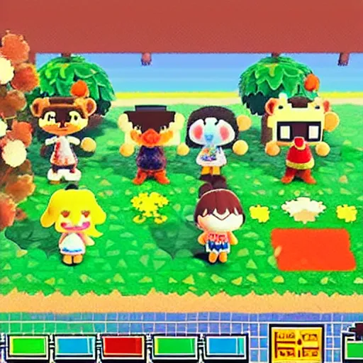 Image similar to Screenshot of Animal Crossing for NES, 1989, 8-bit, pixel art