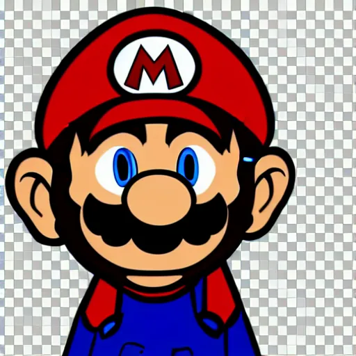Image similar to Mario as a smurf, clipart, wide view
