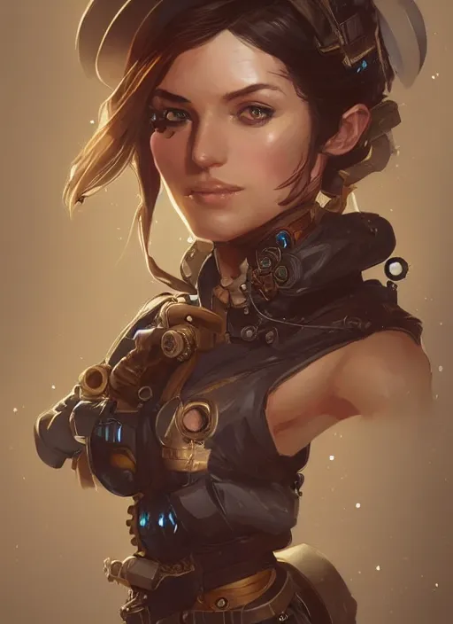 Image similar to portrait of a steampunk girl by Artgerm and Greg Rutkowski , digital painting, highly detailed, trending on artstation