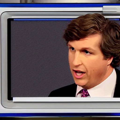 Prompt: Tucker Carlson draw on Etch-a-Sketch