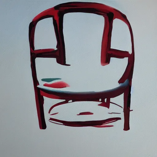 Image similar to painting of a chair, painted by elon musk