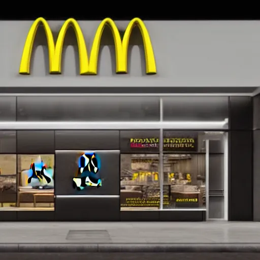 Image similar to new McDonald's logo super realistic high detail detailed octane render baroco