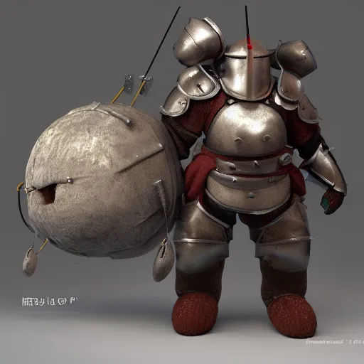 Image similar to 3 d render, octane, redshift, fur, teddy bear wearing medieval knight armor, cgsociery, featured in artstation