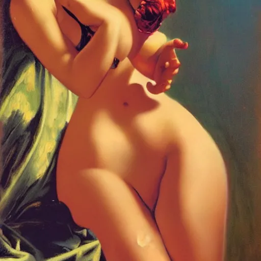 Image similar to a gil elvgren painting