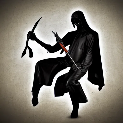 Image similar to grim reaper made of leather