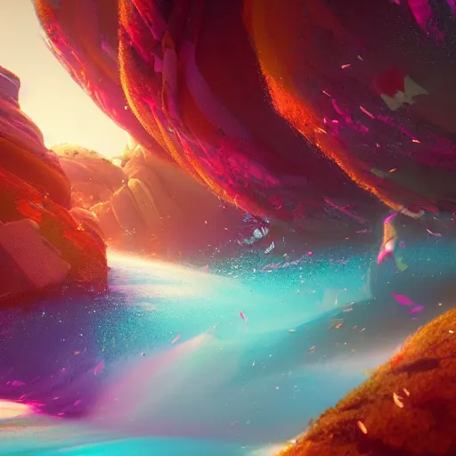 Prompt: a gorgeous dreamscape, disintegrating channel of pure force, painted by ross tran, rendered in pixar octane