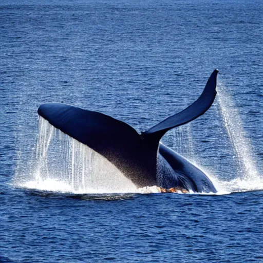 Prompt: a photo of a blue whale eating krill