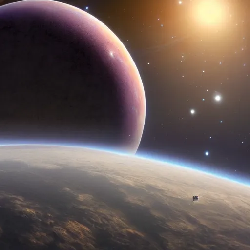 Prompt: planet in space, 4 k, highly detailed, cgsociety, trending on artstion, matte painting, concept art