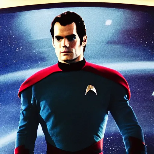 Image similar to a full body photograph of henry cavill as a star fleet captain from star trek next generation, full dress uniform, symmetrical face, extreme realism and detail, 8 k, completely framed, direct lighting, 3 5 mm photo, photorealistic, sharp focus
