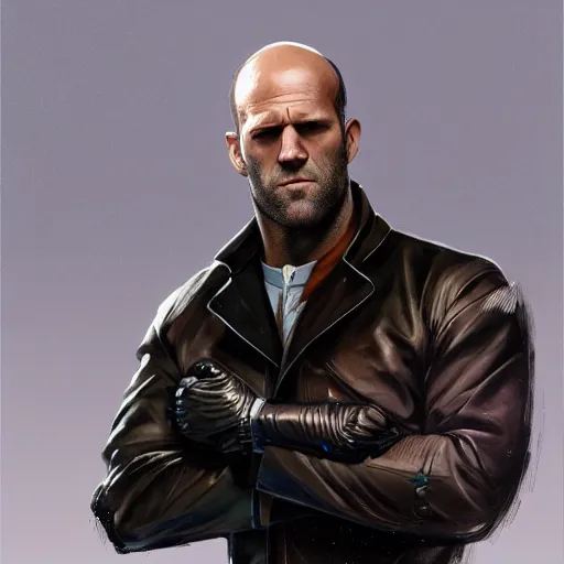 Image similar to jason statham, zoom, james jean, artstation 8 k