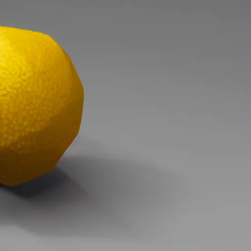 Image similar to a render of a low polygon lemon, unreal engine