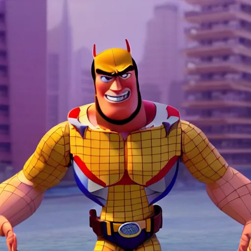 Prompt: Wolverine As seen in Pixar animated movie toy story . 4K quality super realistic