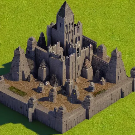 Prompt: Isometric 3D DARK CASTLE, realistic, soft texture, render in blender,, magic voxel, gradient, geometric, minimal, cinematic lighting C 15.0