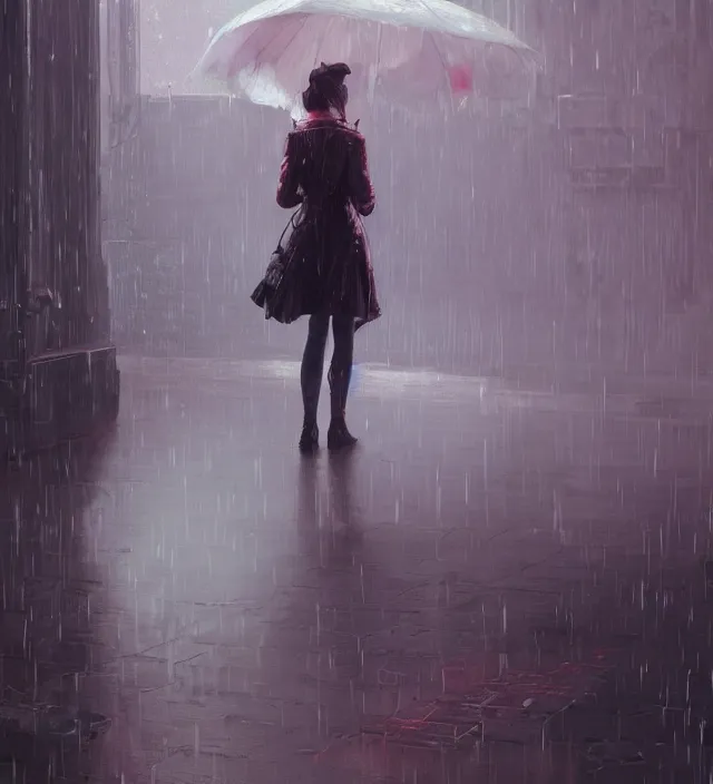 Prompt: an anthropomorphic rose watching it rains, fine details, night setting, realistic shaded lighting poster by ilya kuvshinov, katsuhiro, artgerm, jeremy lipkin, michael garmash, nixeu, unreal engine 5, radiant light, detailed and intricate environment