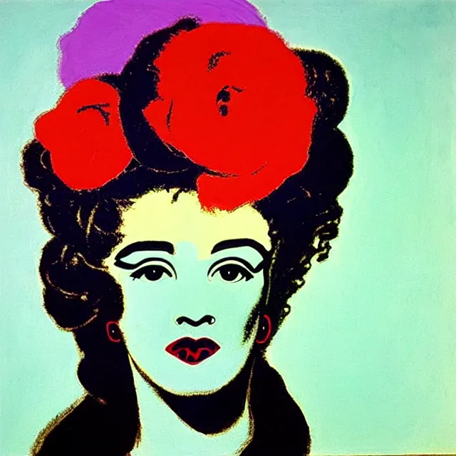 Image similar to a beautiful painting medusa's head is in the rose, by by andy warhol and henri matisse painting