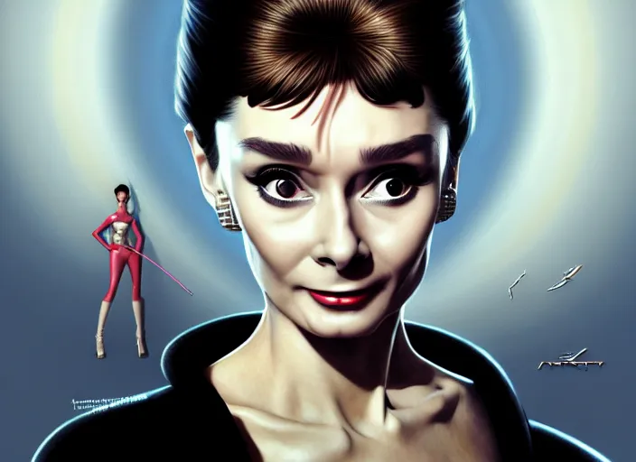 Prompt: portrait shot of a audrey hepburn wearing cyberpunk clothing in cyberpunk 2 0 7 7, intricate, elegant, highly detailed, centered, digital painting, artstation, concept art, smooth, sharp focus, illustration, artgerm, tomasz alen kopera, peter mohrbacher, donato giancola, joseph christian leyendecker, wlop, boris vallejo