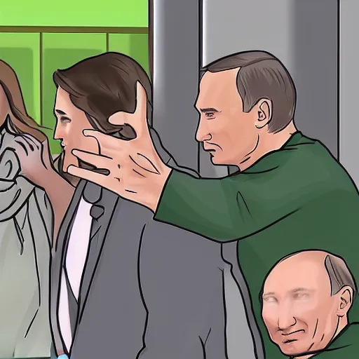 Image similar to WikiHow page on how to handle an encounter with Vladimir Putin, detailed