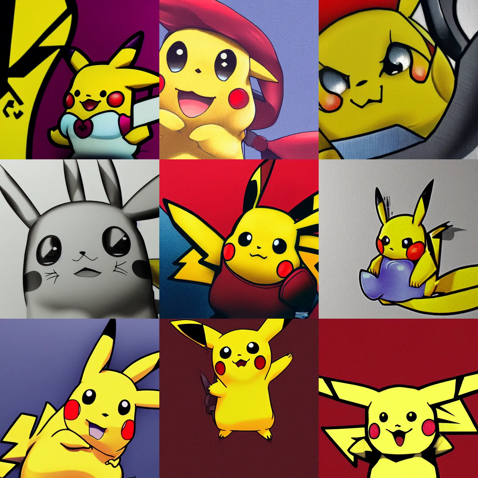 Prompt: detailed!!! very close detailed image of pikachu by studio colorido