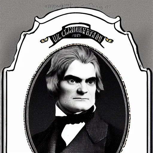 Image similar to United States Senator John C Calhoun as a teenage heartthrob digital art