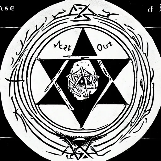 Prompt: goetia demonology seal of queerness, occult pentacle of the spirit of queerness, kabbalistic amulet of queerness, summoning circle of fluid orientation, chaos magick sigil of the queer