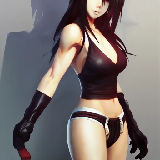 Prompt: high quality art of tifa lockhart by WLOP, rossdraws, Logan Cure, Mingchen Shen, BangkuART, sakimichan, yan gisuka, JeonSeok Lee, zeronis, Chengwei Pan on artstation